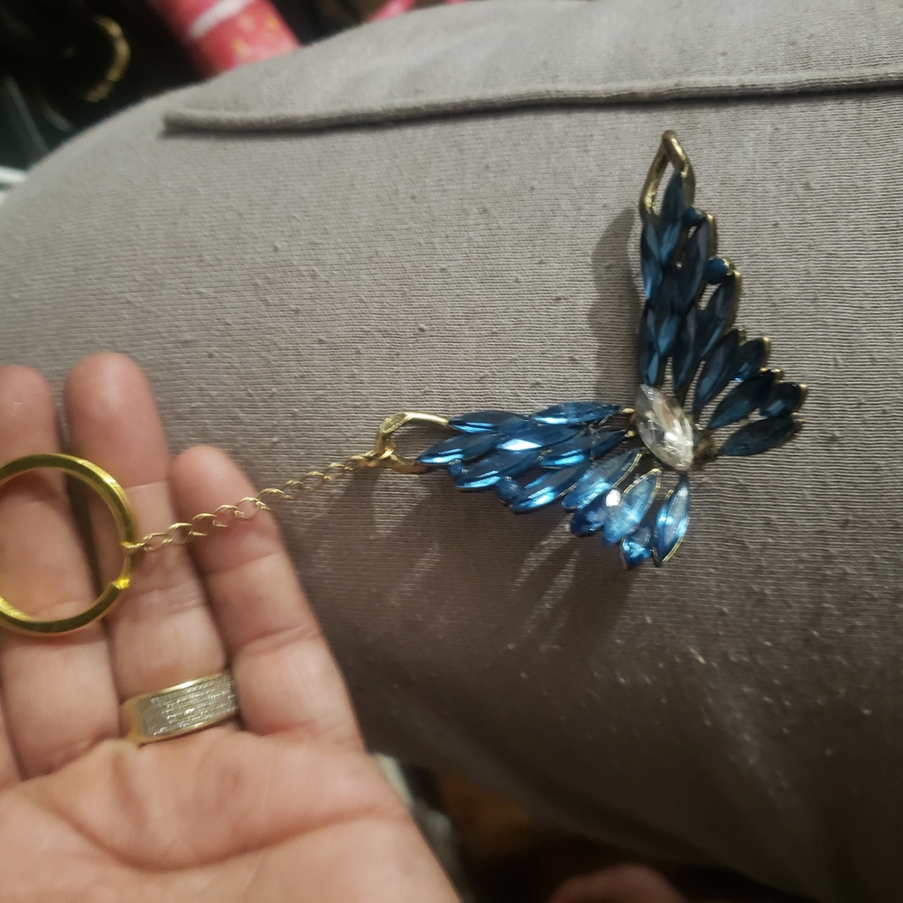 Elegant Blue Butterfly Bagcharm